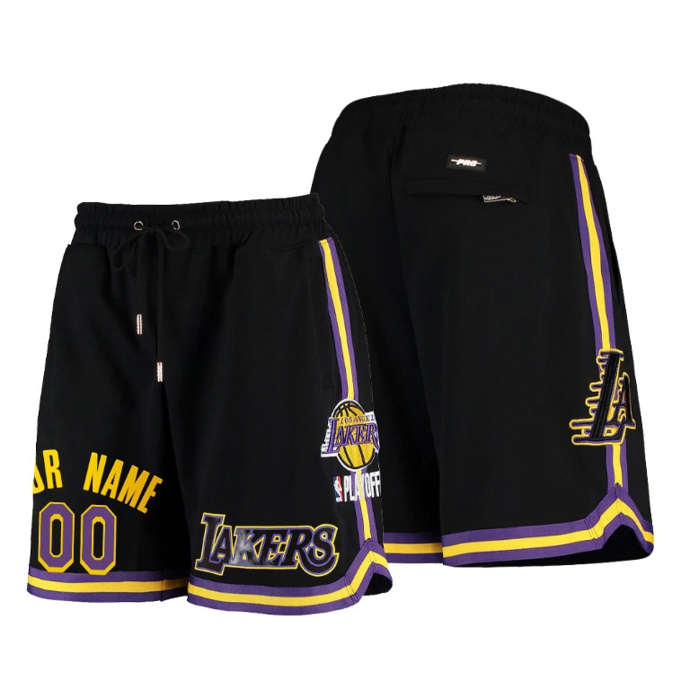 Men's Los Angeles Lakers Custom #00 NBA Pro Standard Player Icon Edition Black Basketball Shorts MAE5283CF